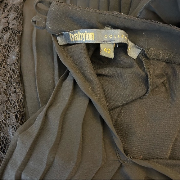 Babylon Collection Black Dress Layered Lace Made In Italy Goth 42 - Picture 10 of 11